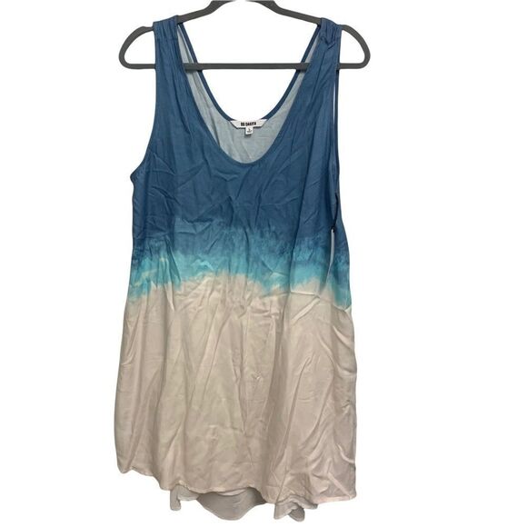 BB Dakota Orla Blue and Cream Tie-Dye Shift Dress Size Large - Picture 2 of 8